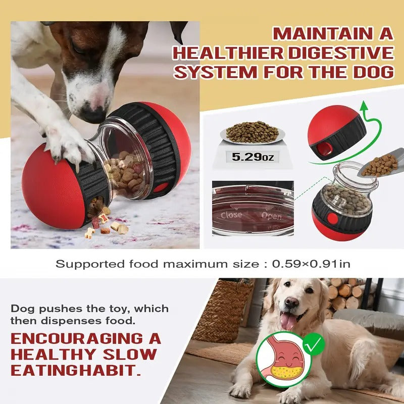 Interactive Slow Feeder Dog Toy - Durable Plastic Treat Dispenser for Large Breeds, Promotes Healthy Eating & Mental Stimulation